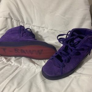 Purple faux-suede shoes